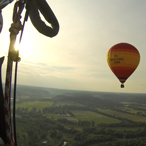 view from a hot air balloon basket, Franklin tn